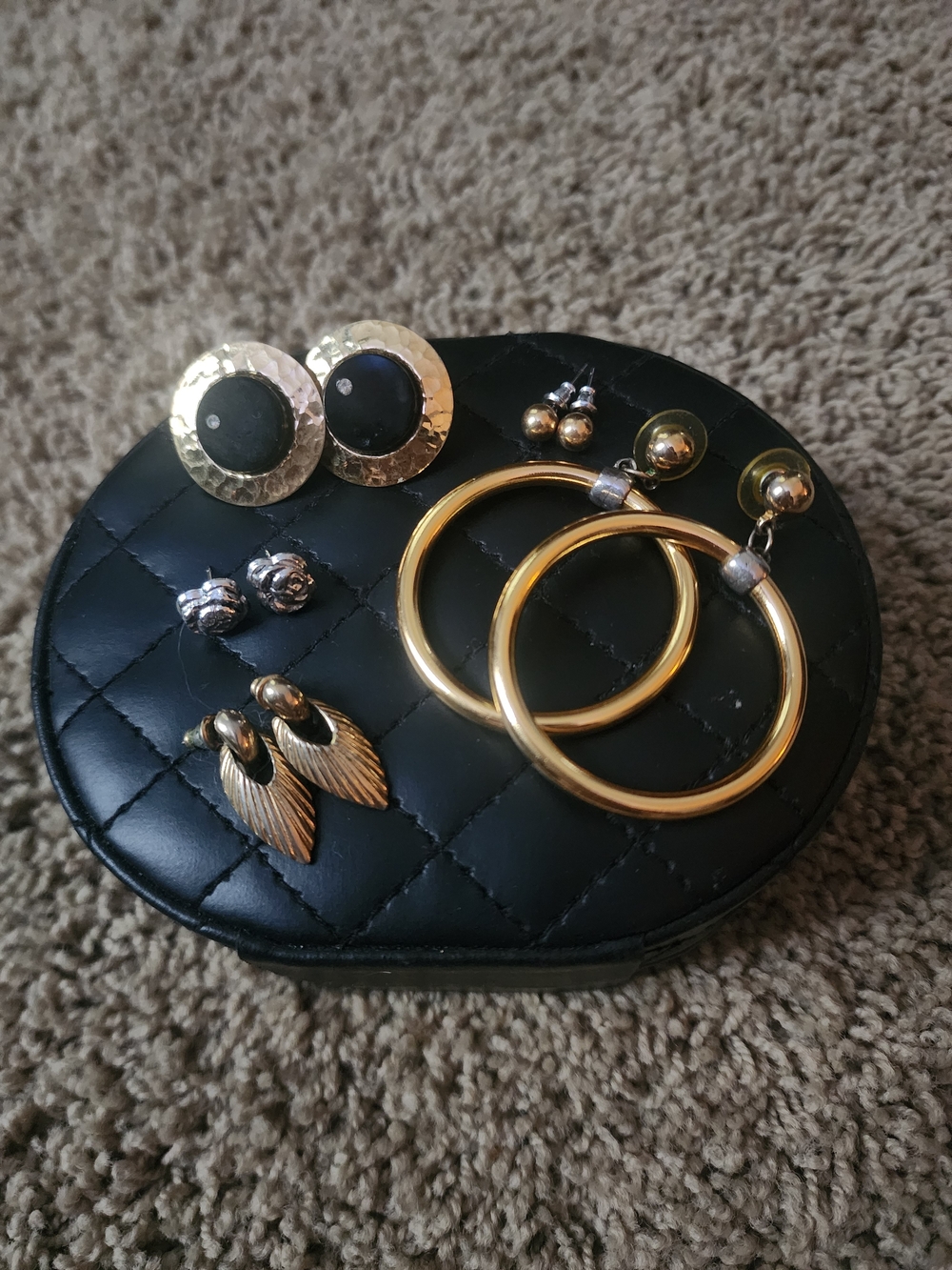 Assorted Gold and Black Earrings Set